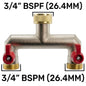 2 Way Tap Splitter Hose Connector Garden Valve BSP 3/4 1/2 Brass Plastic
