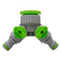 Green/Grey 1” or ¾” BSP Female Dual Outlet Tap Fitting with Valves
