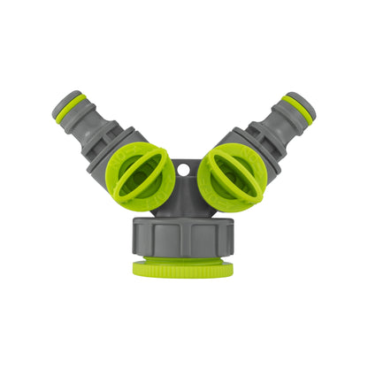 25mm MDPE Wall Flange Set Complete with Brass Bib Tap, Dual Outlet Splitter and Fittings