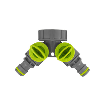 15mm Brass Wall Flange Kit with Grey Rotary Tap, Splitter, and Connectors