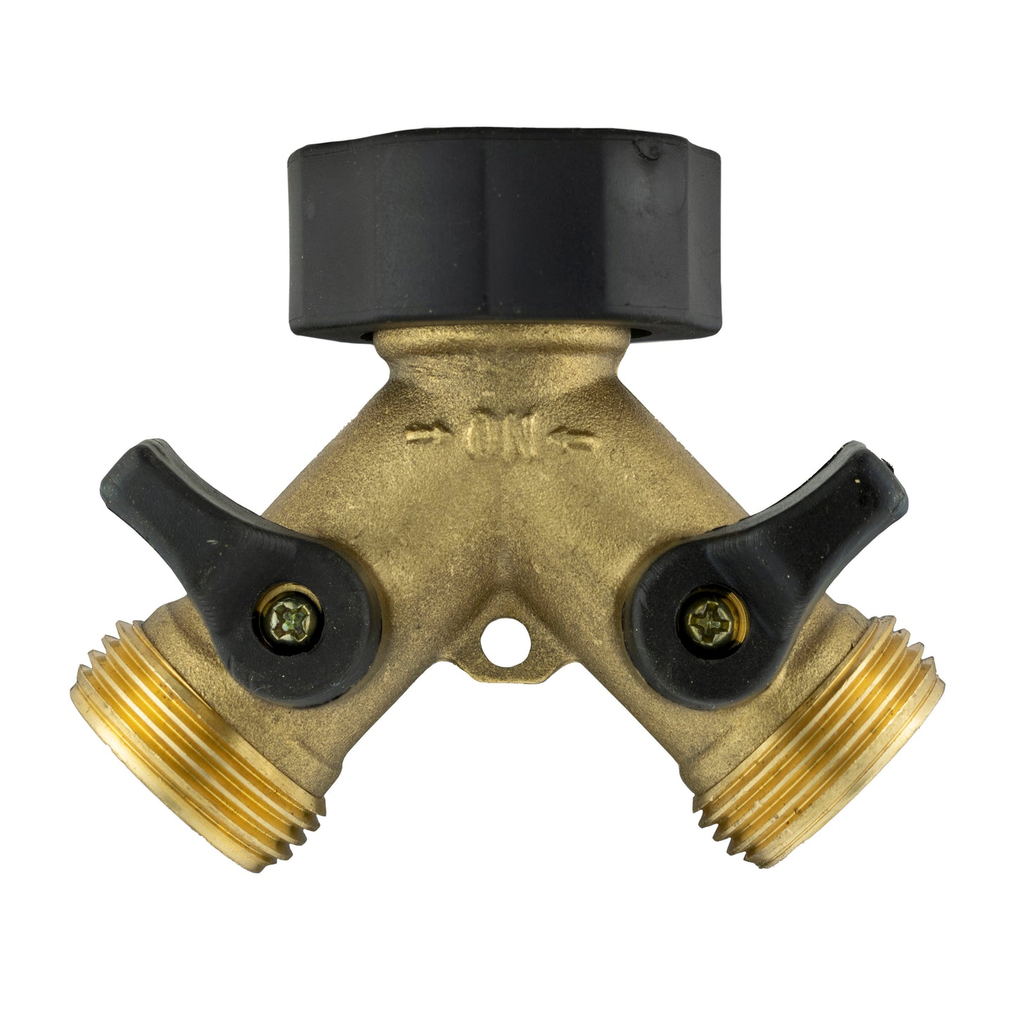 Brass Dual Tap Fitting with Valves and Threaded Outlets
