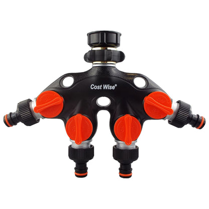 Metal 4-Way Tap Connector with Valves