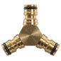 Brass 3‑Outlet Male Snap‑On Hose Connector