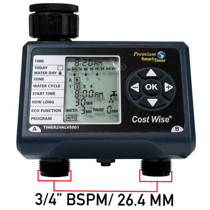 Cost Wise Dual-Valve Garden Water Timer
