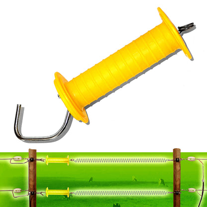 Electric Fence Gate Handle with Spring YELLOW Insulated Grip Farm Fencing G175