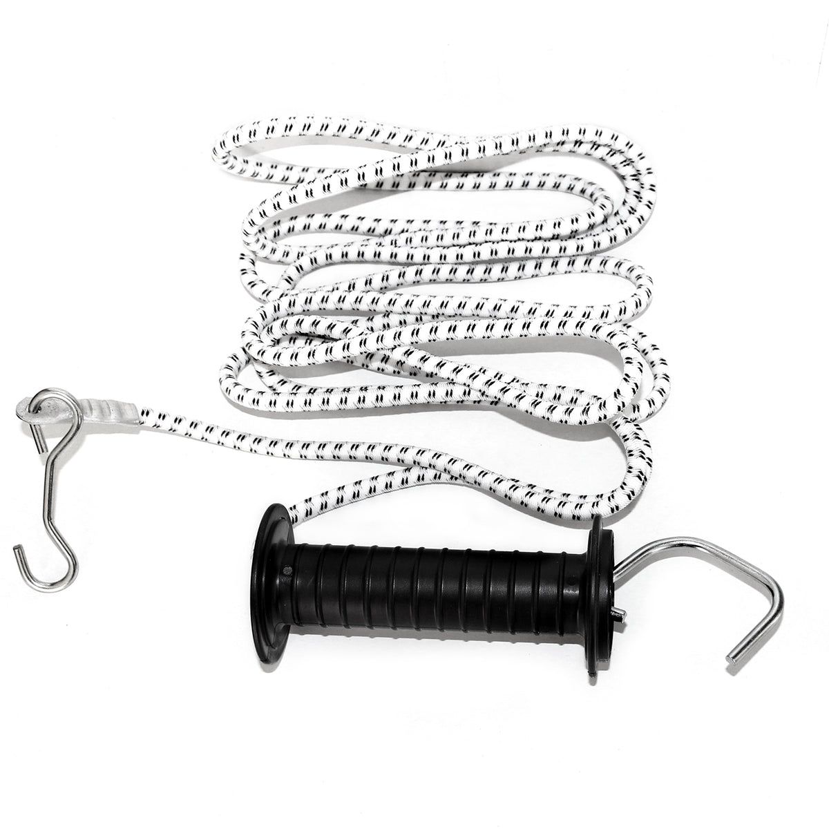 Horse Electric Fence Gate Kit 3.2m BLACK Handle Elastic Rope Paddock Fencing