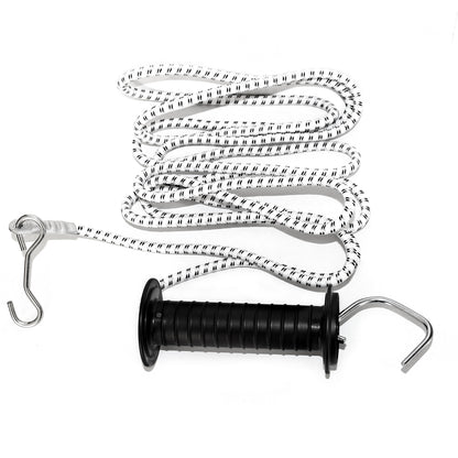 Horse Electric Fence Gate Kit 3.2m BLACK Handle Elastic Rope Paddock Fencing