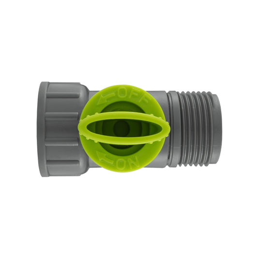 Lime 3/4" BSPM-F Tap Connector Featuring Integrated Valve