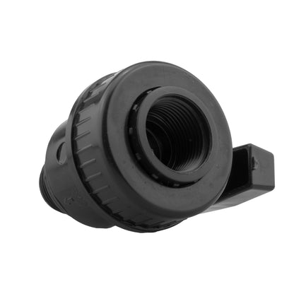 25mm MDPE Wall Flange Set with Large Plastic Valve and 20mm MDPE Straight Connector