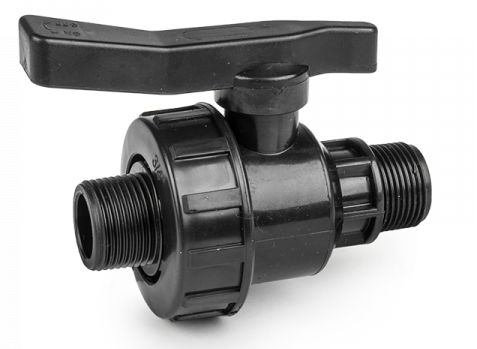 1" BSPM Polypropylene Single Union Full Flow Ball Valve