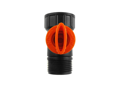 ¾" BSPM-F Tap Adapter with Integrated Valve Black/Orange
