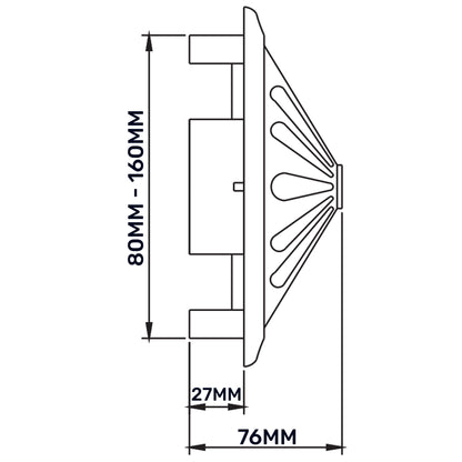 80mm-160mm Adjustable White Round Louvre Vent