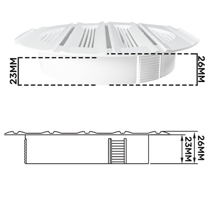 100mm White Round Bella Louvre Vent