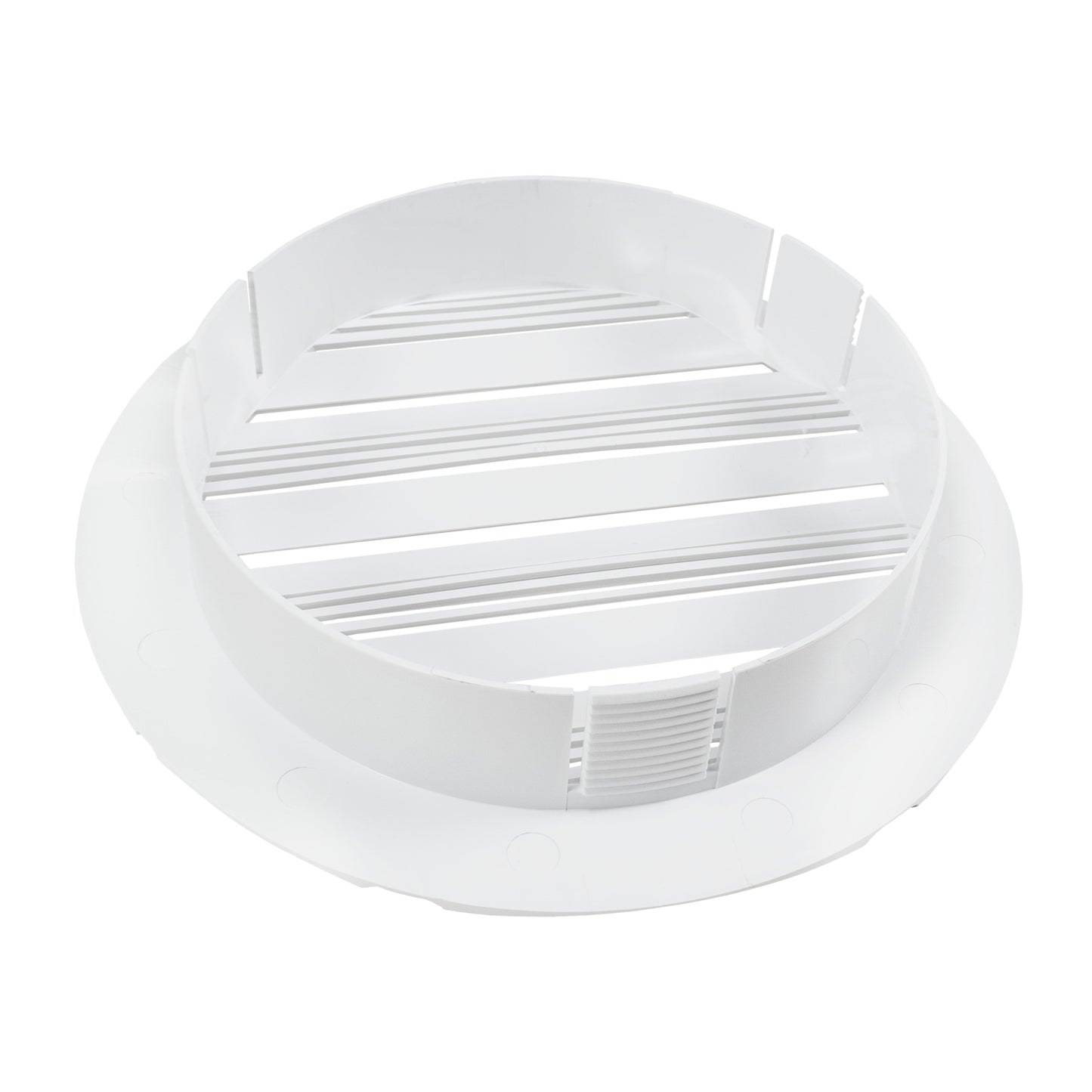 Round Through-Wall Ventilation Set with Bella Interior Grille and White External Vent