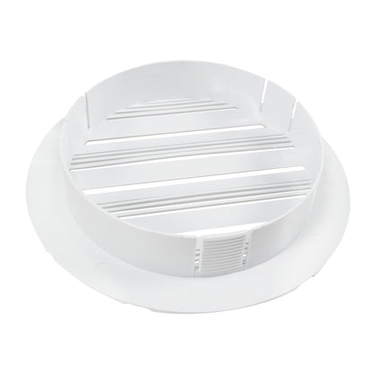 Round Through-Wall Ventilation Set with Bella Interior Grille and White External Vent