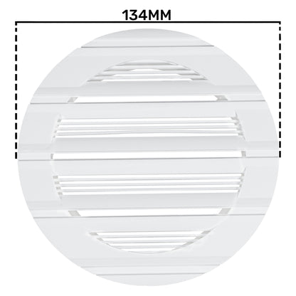 100mm White Round Bella Louvre Vent