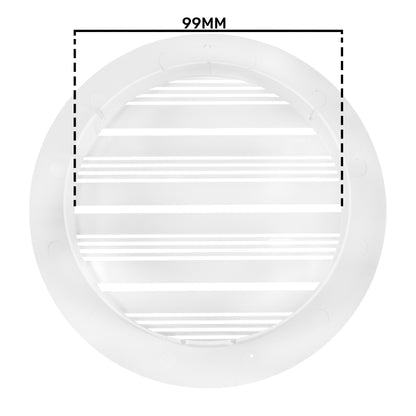 100mm White Round Bella Louvre Vent