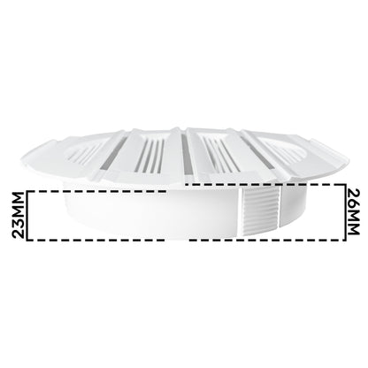 100mm White Round Bella Louvre Vent