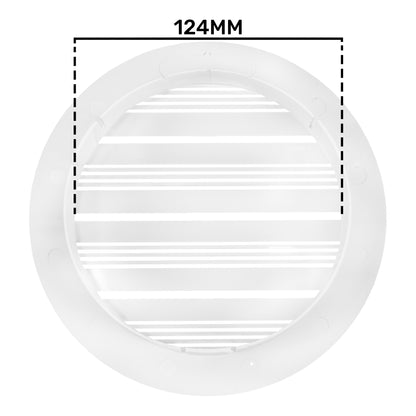 125mm White Round Bella Louvre Vent