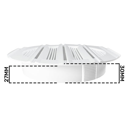 125mm White Round Bella Louvre Vent
