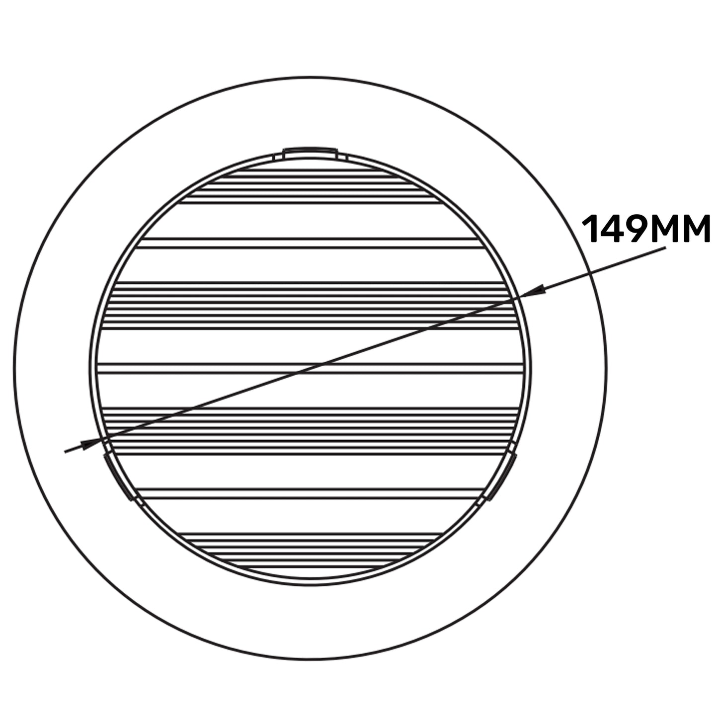 150mm White Round Bella Louvre Vent