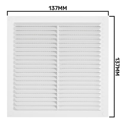 140mm x 140mm Louvre Vent D/140W with Insect Screen