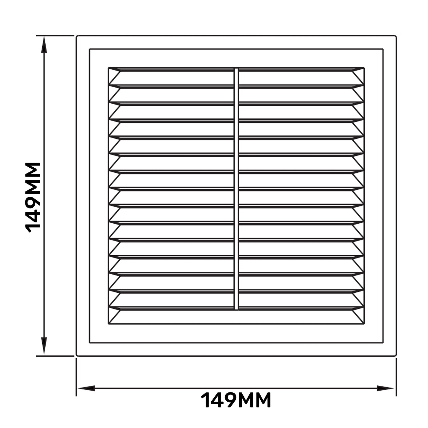 150mm Classic Louvre Vent D/150RW