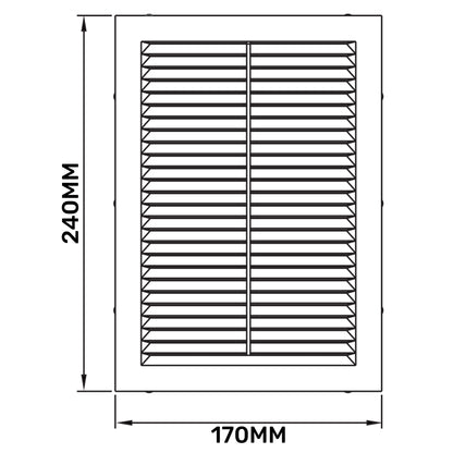 240mm x 170mm Louvre Vent D/170x240W with Insect Screen