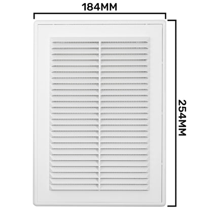 180mm x 250mm Classic Louvre Vent D/180X250RW with Insect Screen