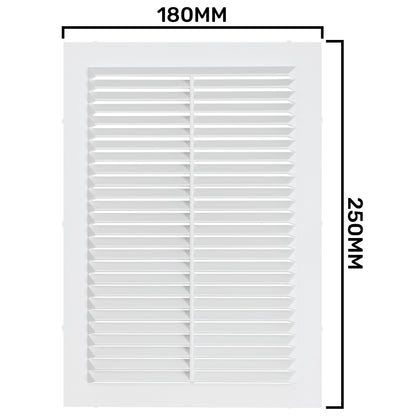 180mm x 250mm Classic Louvre Vent D/180X250RW with Insect Screen