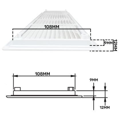 430mm x 110mm Classic Louvre Vent D/430X110RW with Insect Screen