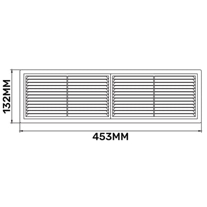 430mm x 110mm Classic Louvre Vent D/430X110RW with Insect Screen