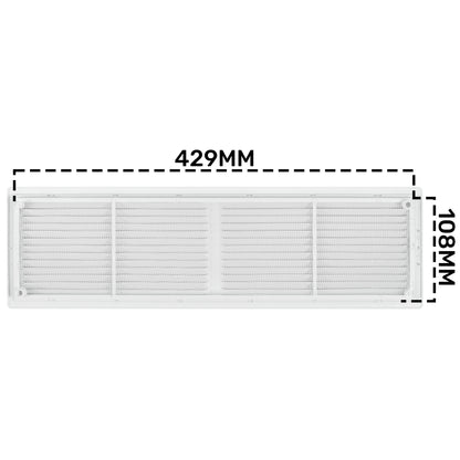 430mm x 110mm Classic Louvre Vent D/430X110RW with Insect Screen