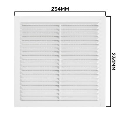 235mm x 235mm Louvre Vent D/235W with Insect Screen