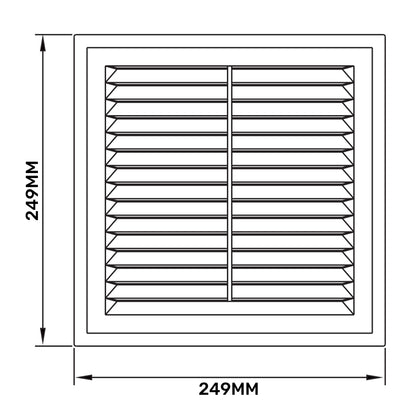 250mm Classic Louvre Vent D/250RW