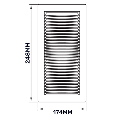 White Louvre Vent DL/140X210 RW LUX with Insect Mesh