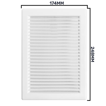 White Louvre Vent DL/140X210 RW LUX with Insect Mesh