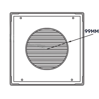 White Louvre Vent DL/100 RW LUX with Insect Mesh