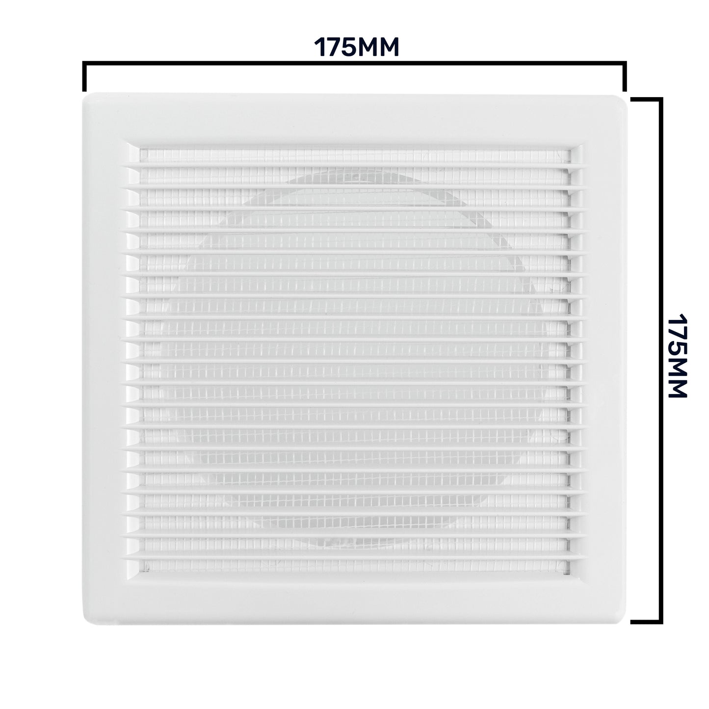 White Louvre Vent DL/100 RW LUX with Insect Mesh