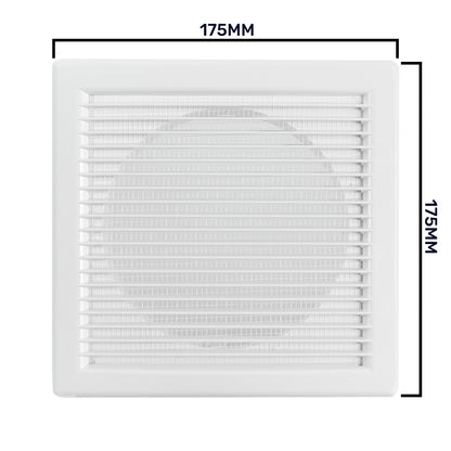 White Louvre Vent DL/100 RW LUX with Insect Mesh