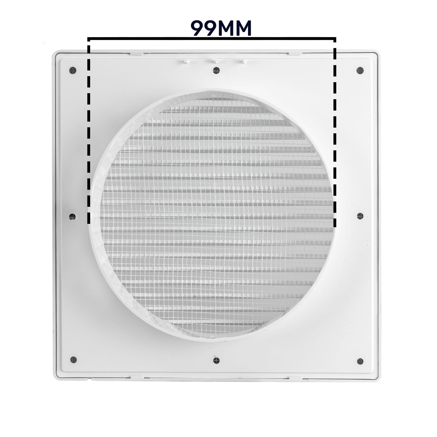 White Louvre Vent DL/100 RW LUX with Insect Mesh