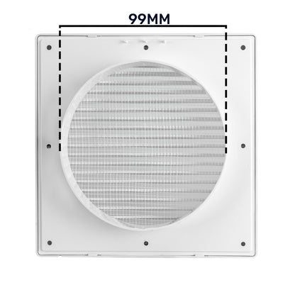 White Louvre Vent DL/100 RW LUX with Insect Mesh