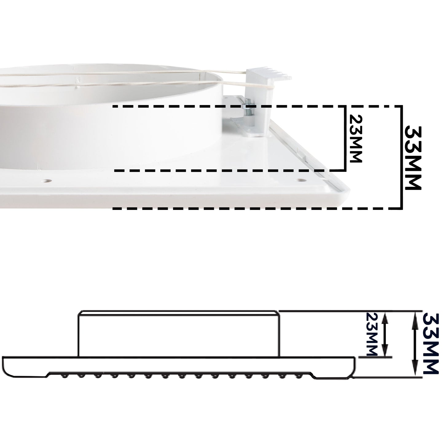 White Louvre Vent DL/100 RW LUX with Insect Mesh