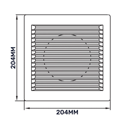 White Louvre Vent DL/150 RW LUX with Insect Mesh