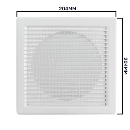 White Louvre Vent DL/150 RW LUX with Insect Mesh