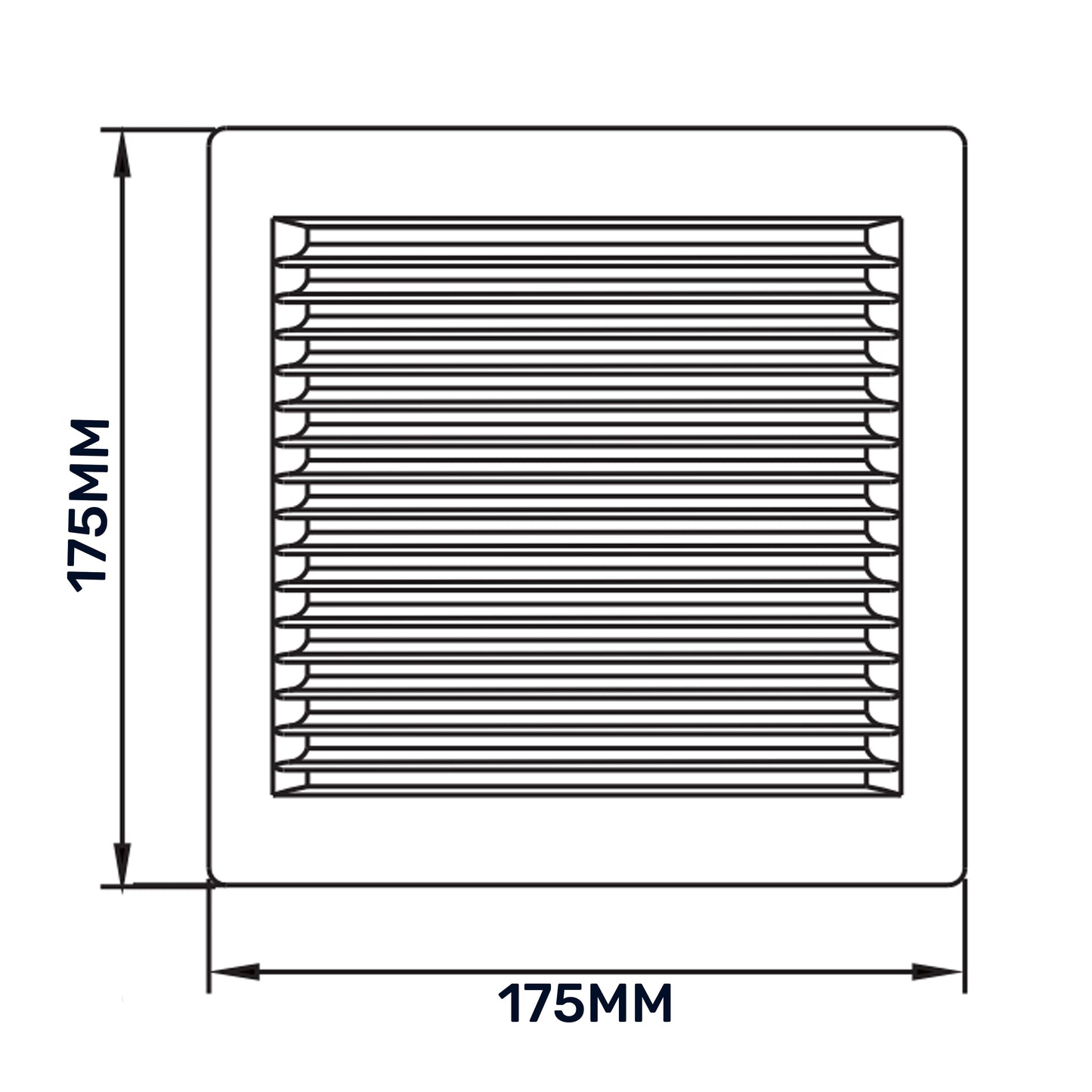 White Louvre Vent DL/135 RW LUX with Insect Mesh