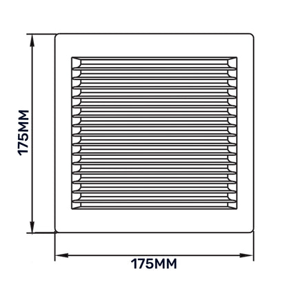 White Louvre Vent DL/135 RW LUX with Insect Mesh