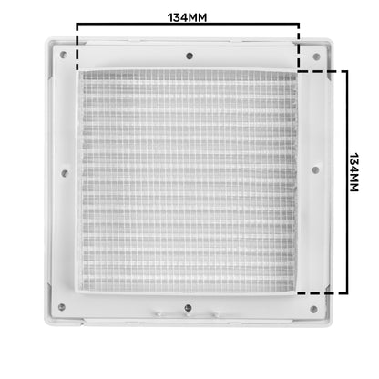 White Louvre Vent DL/135 RW LUX with Insect Mesh
