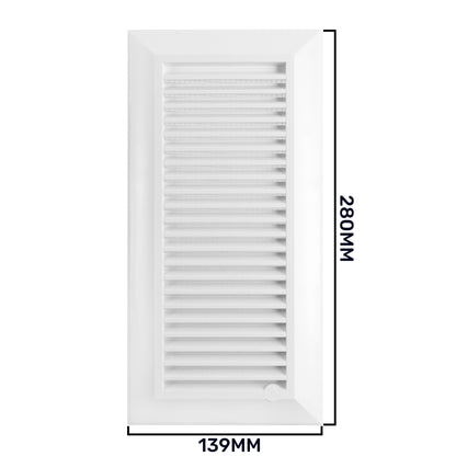 Duo Smart Louvre Vent 90mm x 240mm with Insect Mesh