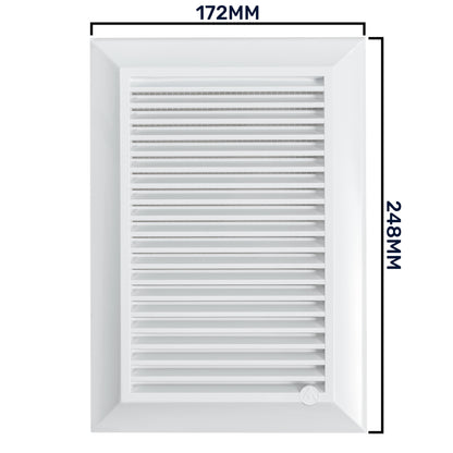 Duo Smart Louvre Vent 140mm x 210mm with Insect Mesh